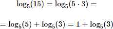 logaritmo en base 5 de 15