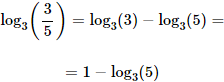 logaritmo en base 3 de 3/5
